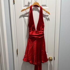 Zara Vibrant Red Backless Dress